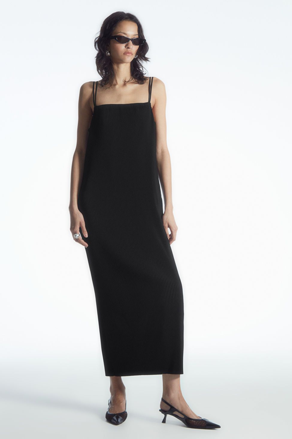 PLISSÉ MIDI SLIP DRESS - BLACK - Dresses - COS | COS (US)