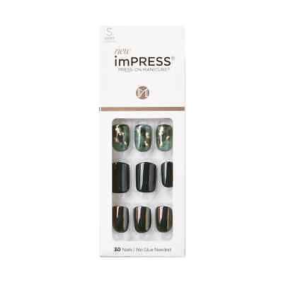 KISS IMPRESS PRESS ON NAILS ONE STEP MANICURE NEW SET IN STONE SHORT NAILS | eBay US