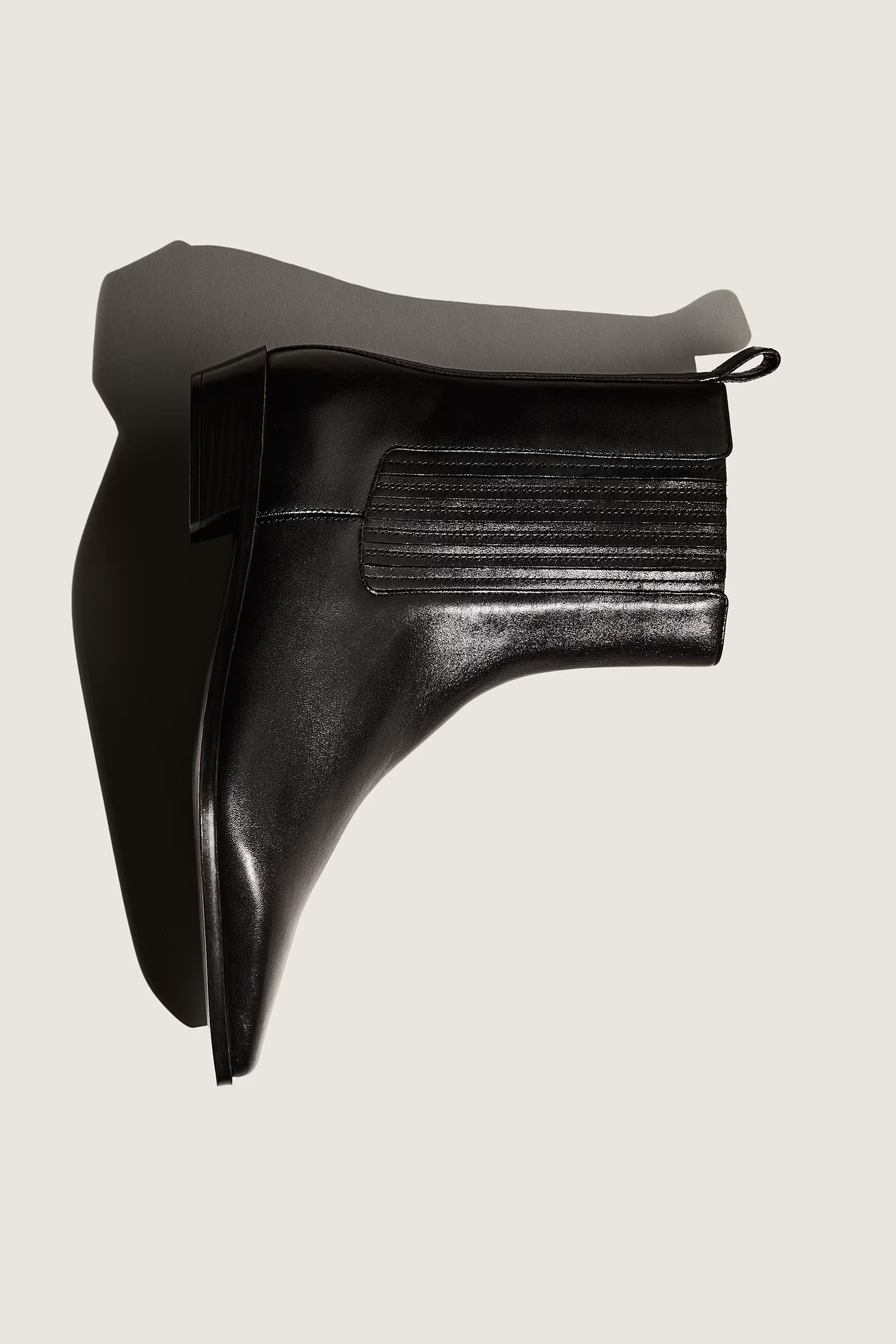 Leren enkelboots - Zwart - DAMES | H&M NL | H&M (DE, AT, CH, NL, FI)