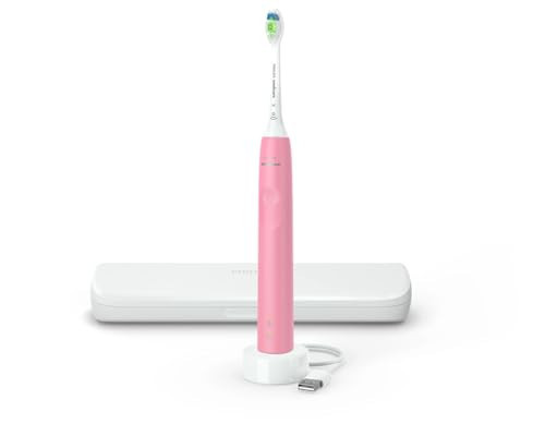 PHILIPS Sonicare Electric Toothbrush DiamondClean, Rechargeable Electric Tooth Brush with Pressure Sensor, Sonic Electronic Toothbrush, Travel Case, Pink | Amazon (US)