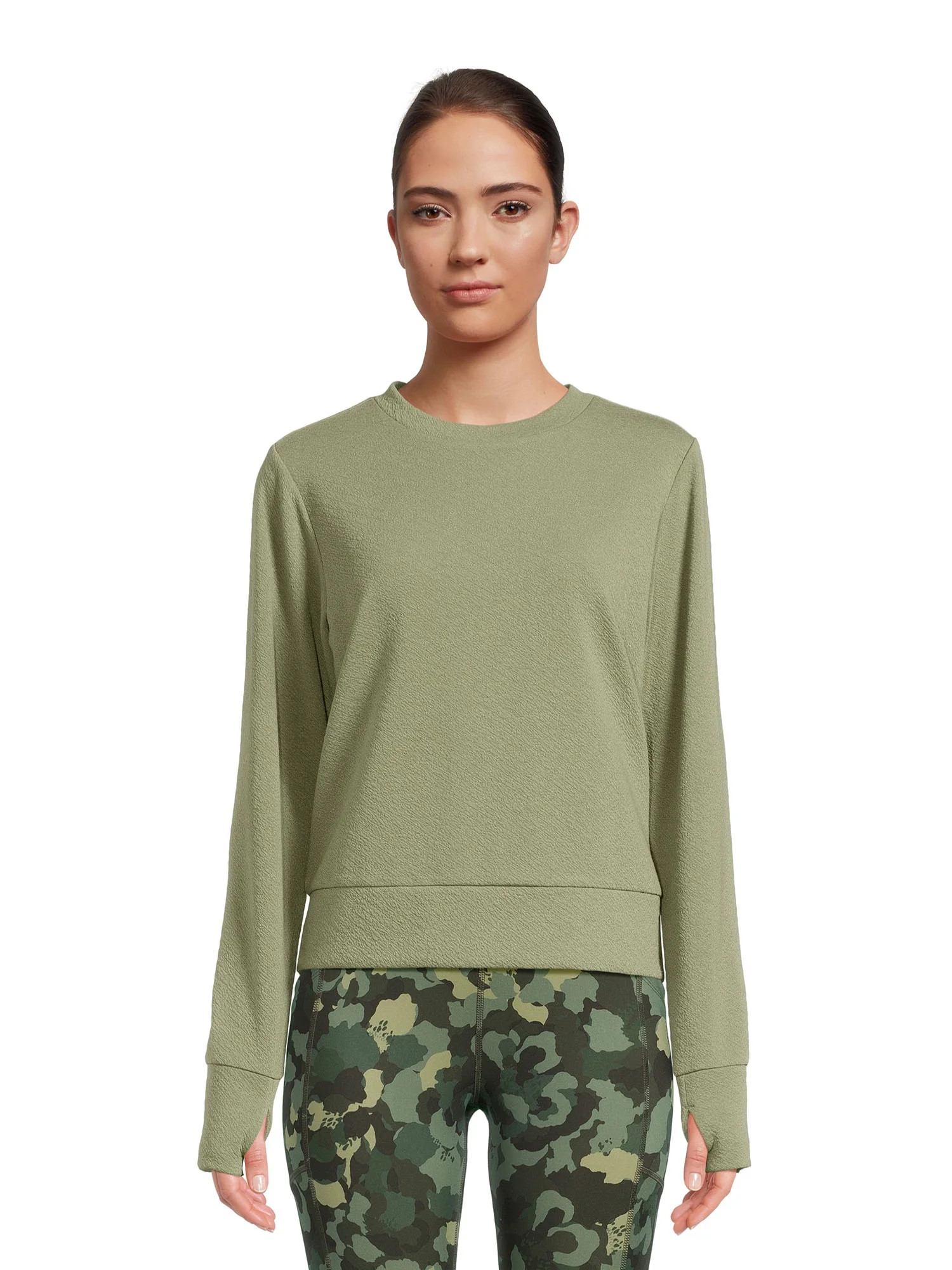 Avia Women's Textured Tee (T-Shirts) with Long Sleeves, Sizes XS-XXXL | Walmart (US)