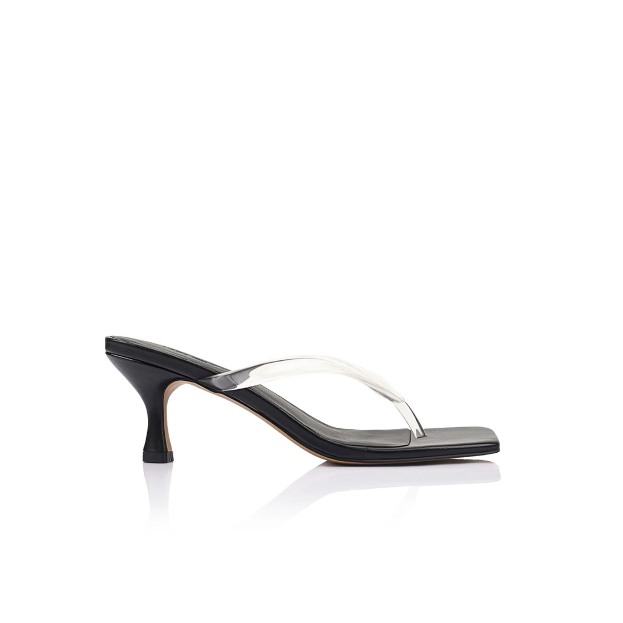 Keeley Thong Sandal Black Leather | Lana Wilkinson