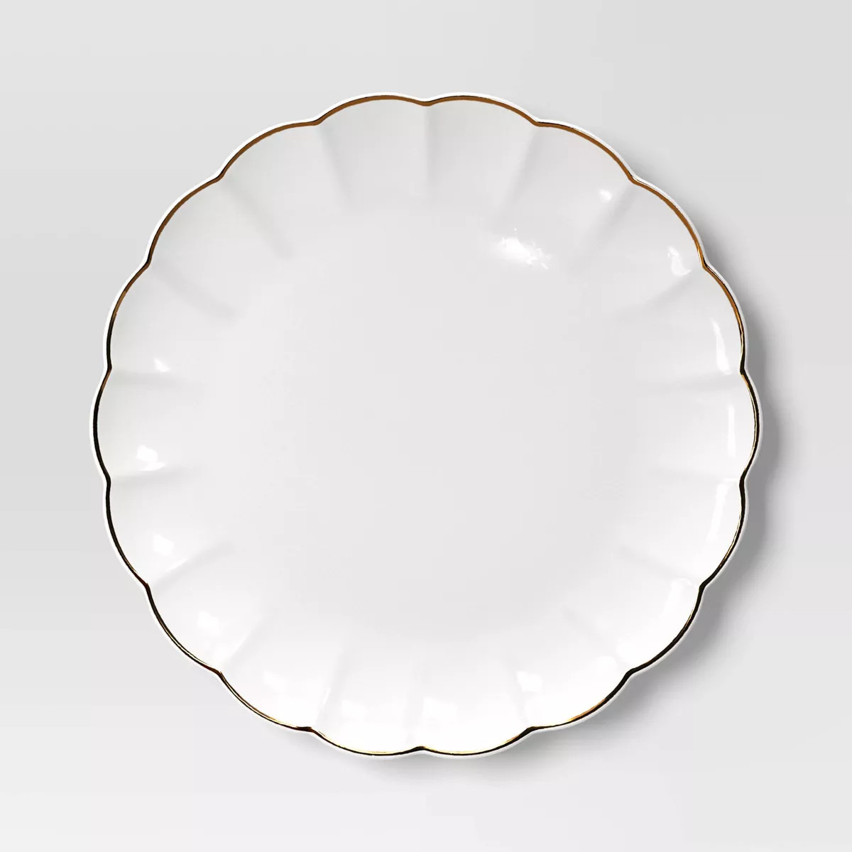 8.125" Stoneware Scalloped Salad Plate Gold Rim - Threshold™ | Target