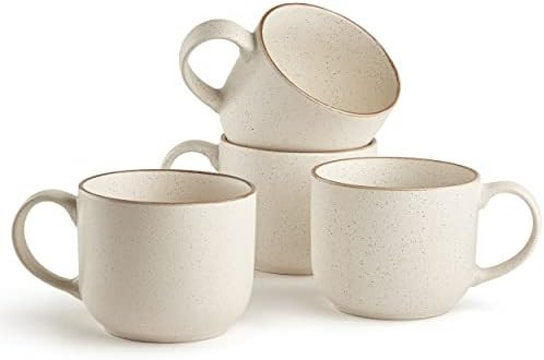Maison Neuve Riverside Collection 4-Piece Mug Set - 19 Oz, Hand Crafted Ceramic Stoneware Mug Set... | Amazon (US)