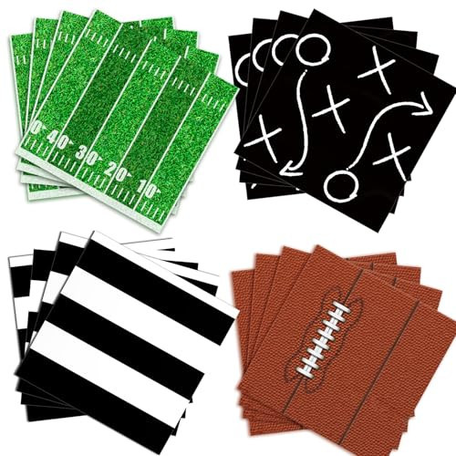 100Pcs Football Paper Napkins - 4 Designs, 2-Ply, 6.5×6.5 Inches | Amazon (US)