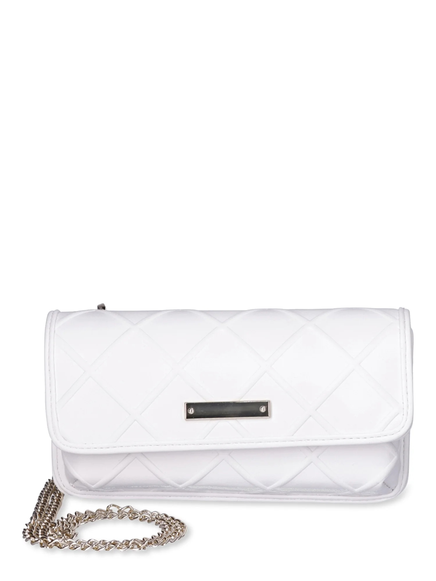 No Boundaries Women's Flap Phone Crossbody Bag, White | Walmart (US)