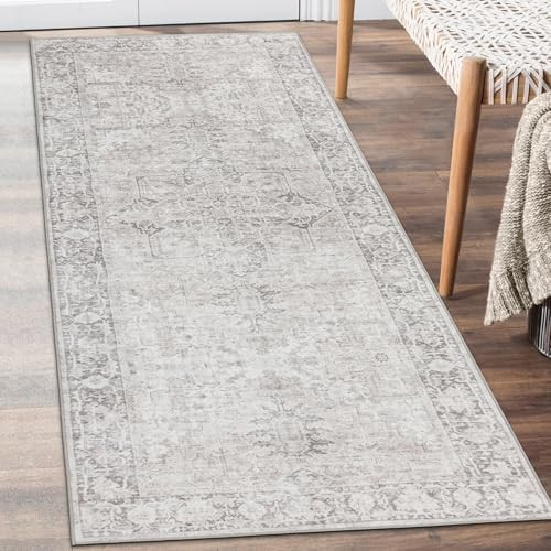 Machine Washable Area Rug Runner - Living Room Bedroom Bathroom Kitchen Entryway Office - Padded ... | Amazon (US)