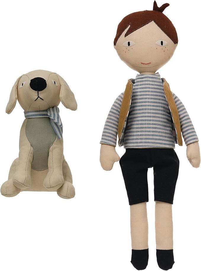 Creative Co-Op Cotton Blend Boy Dog, Set of 2 Doll, Multi | Amazon (US)