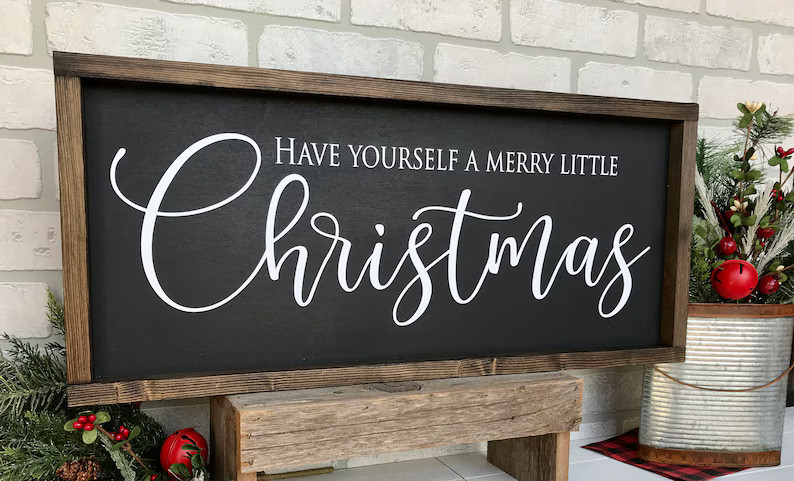 Have Yourself a Merry Little Christmas, Rustic Farmhouse Sign , Holiday Wood Sign, Home Decor - E... | Etsy (US)