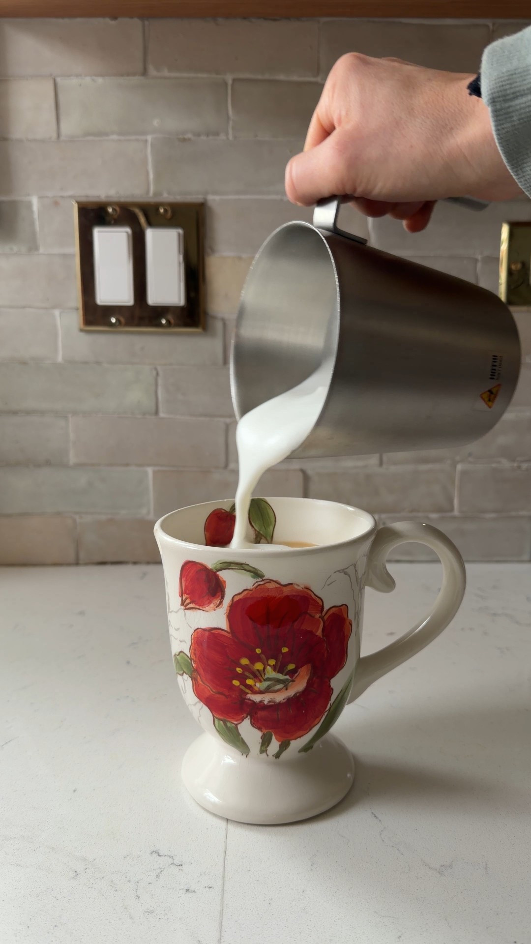 This milk frother is stainless steel with no nonstick coating! It also has a hot and cold option. Linked the newest version here and there is a new glass option too  

#LTKHome #LTKfoodie