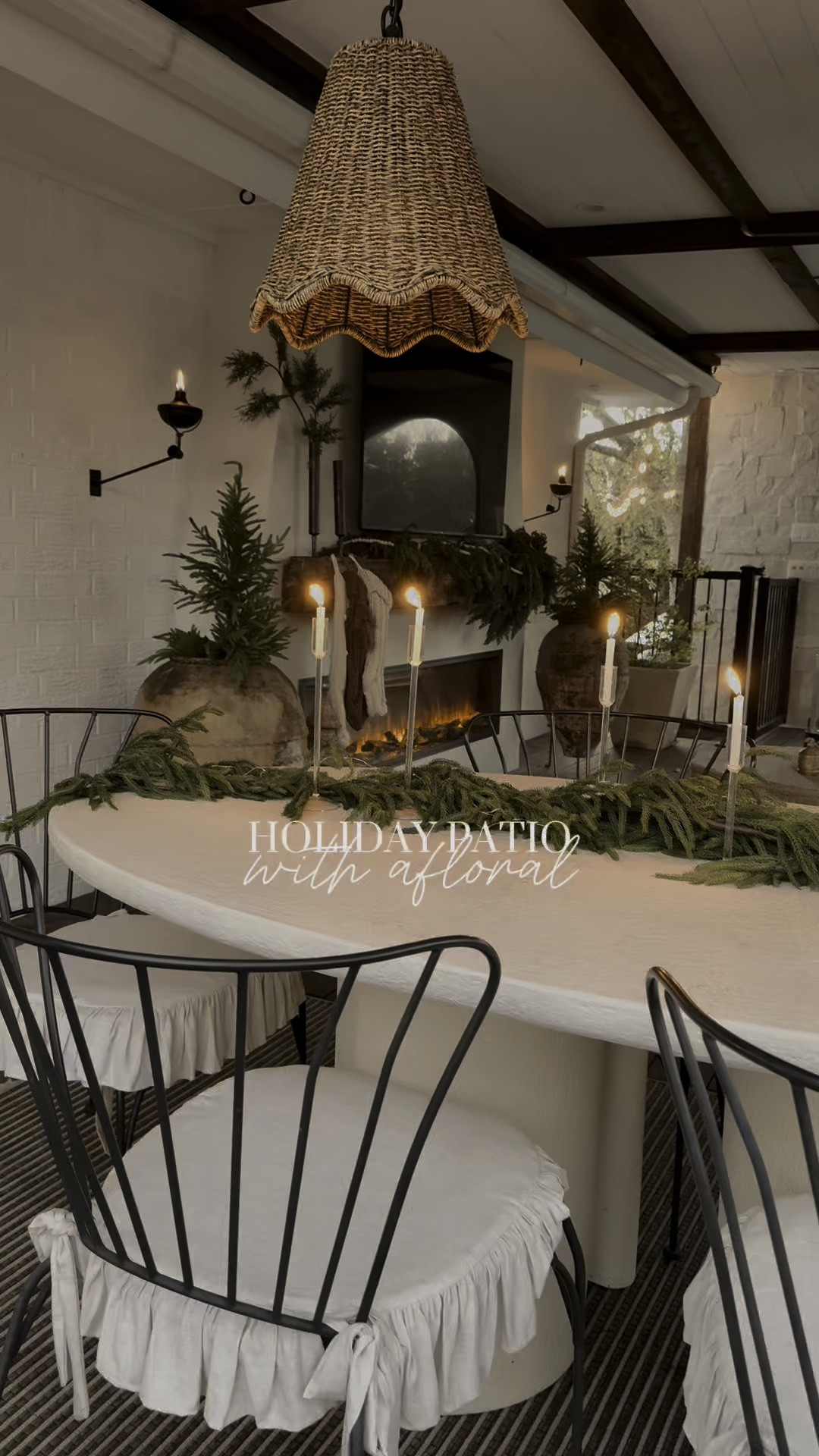 Create an outdoor holiday tablescape with afloral garlands. Use code CREATOR for 20% off through 11/16!! 

#LTKHoliday #LTKHome #LTKWatchNow