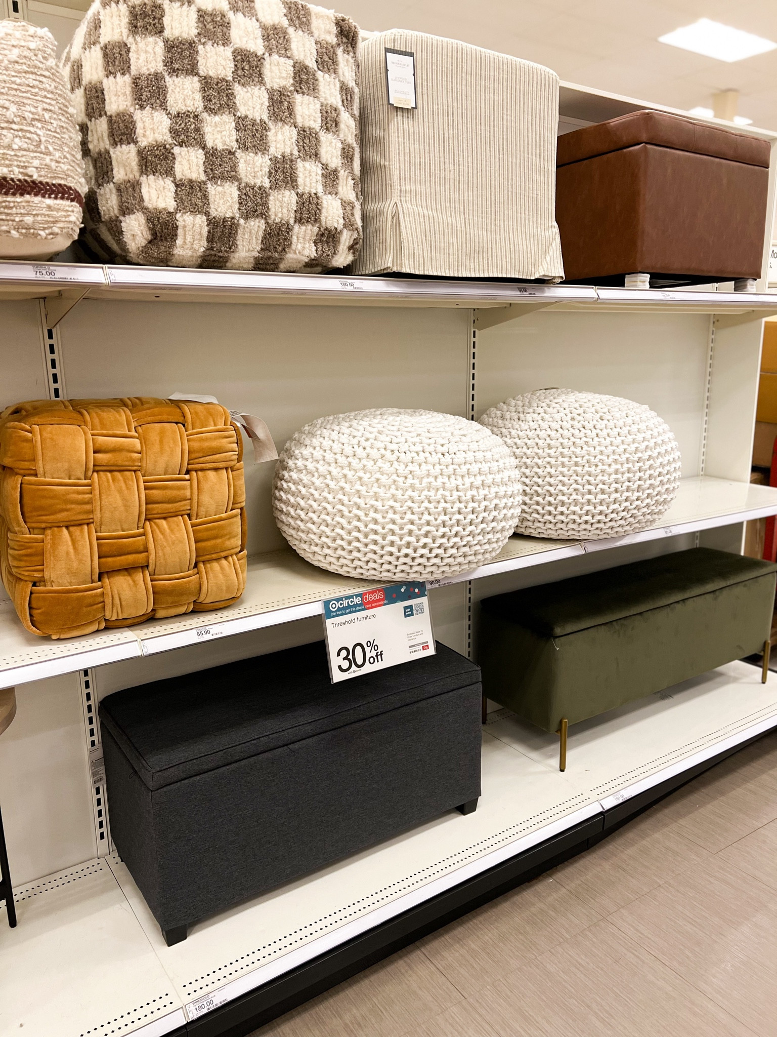 30% off ottomans + benches 

Target home, Target deals, living room furniture, bedroom furniture 

#LTKHome #LTKSaleAlert