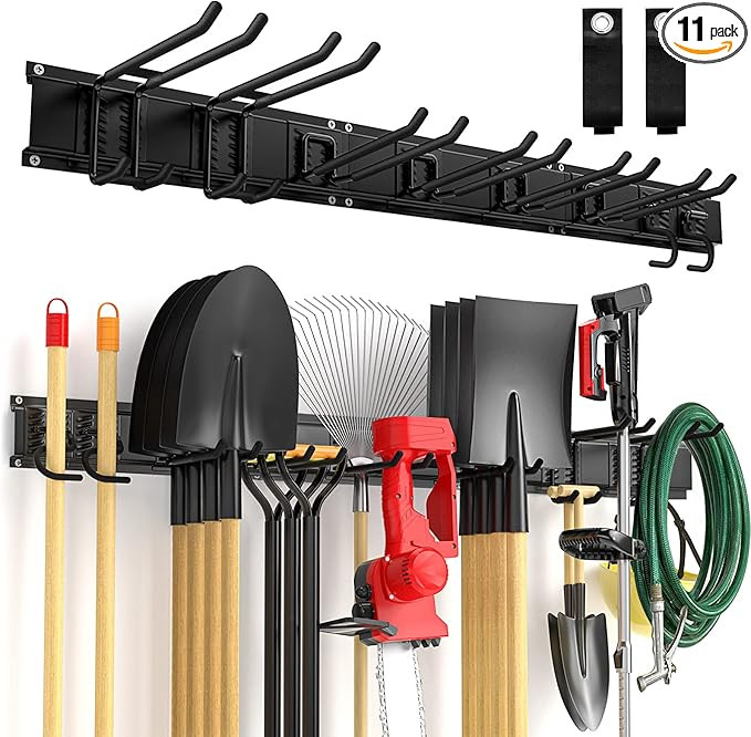 Garage Tool Organizer Wall Mount 11 PCS, Yard Garden Tool Organizer, Adjustable Garage Organizers... | Amazon (US)