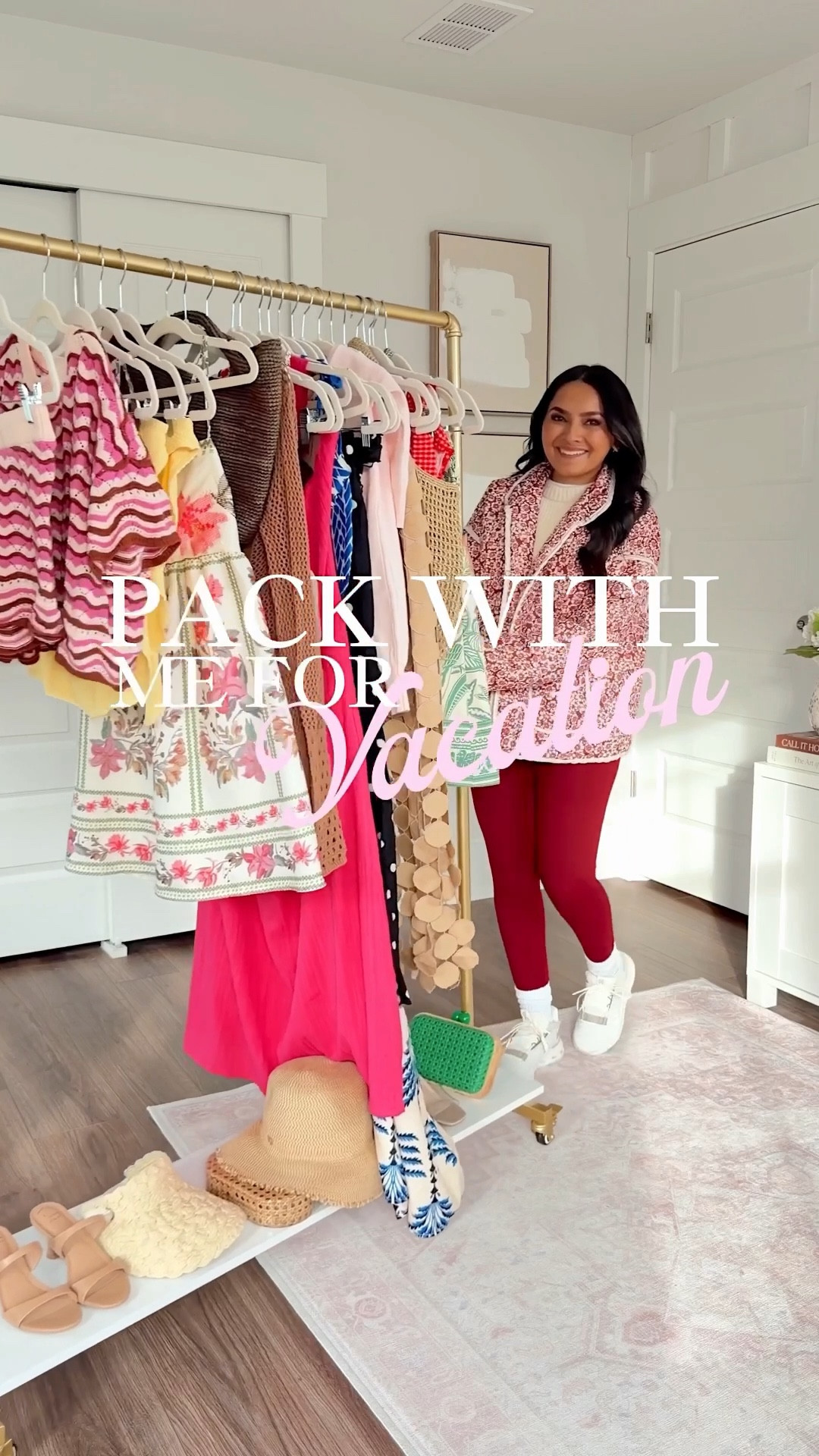 
Pack with me for vacation!
For reference: I’m 5’0, 32b bra size, and 2/26 in bottoms, pear shaped. 
*Everything I share is unaltered! TTS means true to size. Between size 5-6.5 in shoes

Floral jacket size xs TTS
Leggings size medium regular TTS - I like to size up and go with the regular length 

Green halter dress size xs TTS
Clear heels size 5 TTS

Red gingham swimsuit top size xs TTS
Red gingham swimsuit bottoms size small TTS
Red gingham swimsuit coverup sarong size xxs/xs TTS

White halter top size xs TTS
Fringe skirt size small TTS

Pink gingham dress size xs TTS
Pink cardigan size small TTS
Sneakers size 6.5 TTS


Black polka dot swimsuit top size xs TTS
Black polka dot swimsuit bottoms size small TTS
Black polka dot swimsuit coverup pants size TTS

Blue cutout dress size xs TTS


Pink dress size small TTS
Tan heels size 5 TTS


Brown swimsuit top size xs TTS
Brown swimsuit bottoms size small TTS
Crochet swimsuit coverup dress size xs TTS

Pink and green floral dress size xs TTS

Yellow swimsuit top size petite TTS
Yellow swimsuit bottoms size small TTS
Crochet coverup set size xs TTS


#LTKdayinmylife #LTKTravel #LTKootd #LTKgrwm #LTKPetite