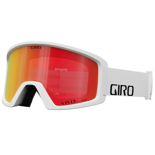 Giro Blok Ski Goggles - Snowboard Goggles for Men & Youth - White Wordmark Strap with Vivid Ember Lens | Amazon (US)