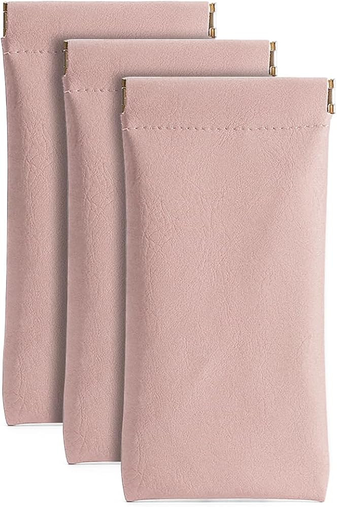 3 Pack Leather Eyeglasses Cases PU Soft Sunglasses Pouch Squeeze Top Portable Glasses Cases for M... | Amazon (US)