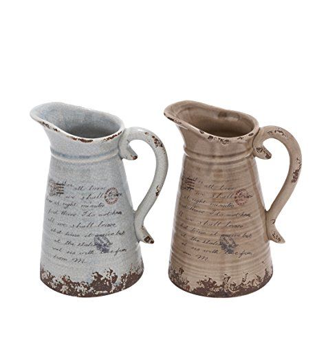 Deco 79 78661 Ceramic Pitcher (2 Assorted), 7"W/10"H | Amazon (US)