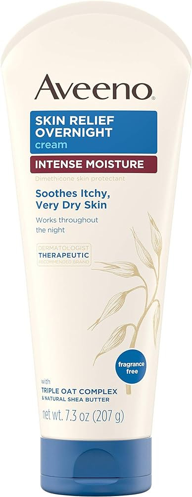 Aveeno Skin Relief Overnight Intense Moisture Cream with Triple Oat Complex & Natural Shea Butter... | Amazon (US)