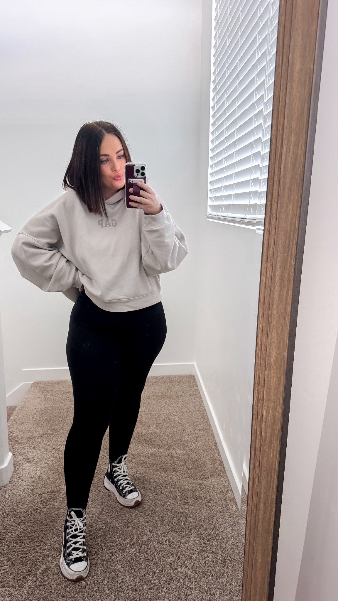 Hoodie: Large
Leggings: Medium
Shoes fit true to size

#LTKMidsize #LTKFindsUnder100 #LTKShoeCrush