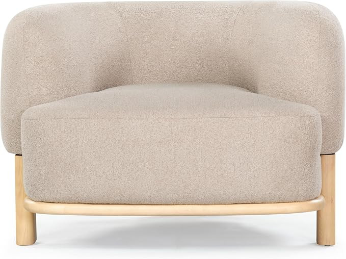 SAFAVIEH Couture Collection Oscar Light Brown/Natural Boucle Accent Chair | Amazon (US)