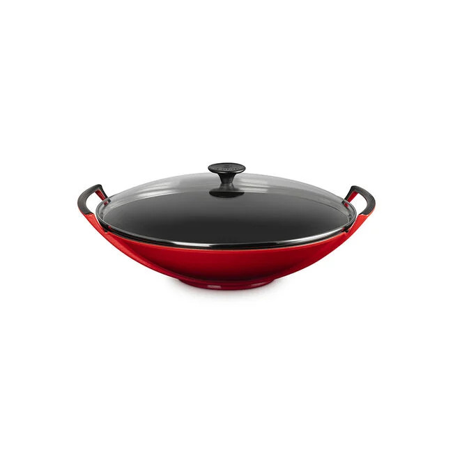 Traditional Cast Iron Wok with Glass Lid | Le Creuset