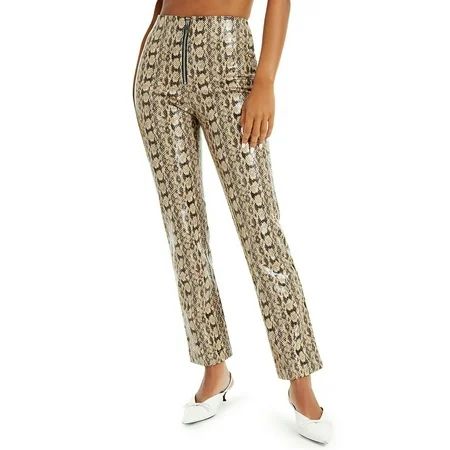 Danielle Bernstein Women Faux-Snakeskin Pants Yellow Beige Black Multi Size14 | Walmart (US)
