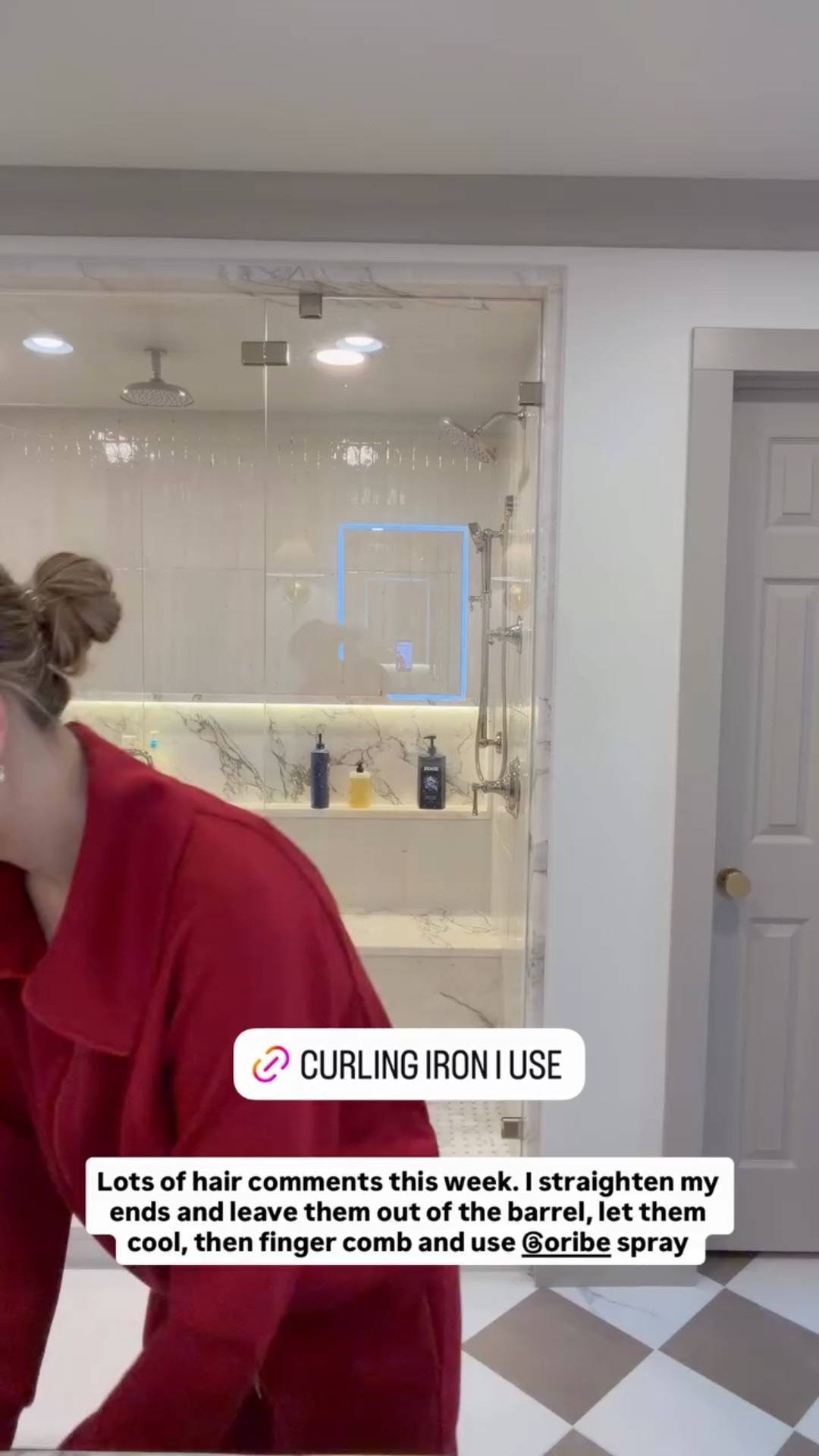 Lots of hair comments this week. I straighten my ends and leave them out of the barrel, let them cool, then finger comb and use @oribe spray