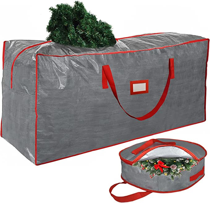 Christmas Tree Storage Bag & Wreath Storage Container, Large Waterproof Xmas Tree Storage Box Org... | Amazon (US)