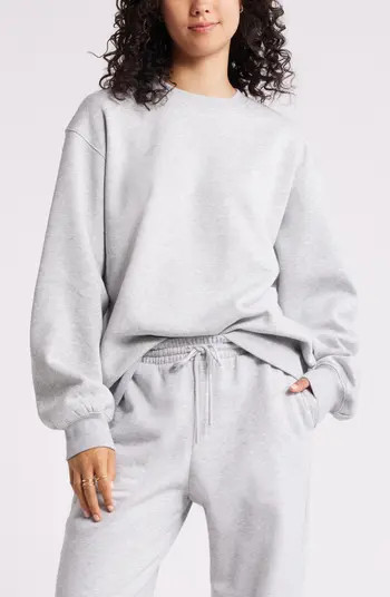 BP. Fleece Detail Oversize Crewneck Sweatshirt | Nordstrom | Nordstrom