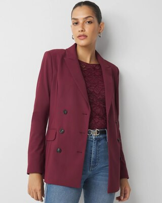 Women's Double Breasted Blazer in Windsor Wine size 10 | White House Black Market, Business Casual Work Clothes | White House Black Market