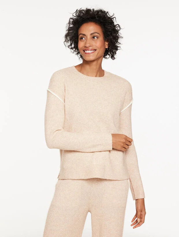 Tipped Crewneck Sweater | Talbots