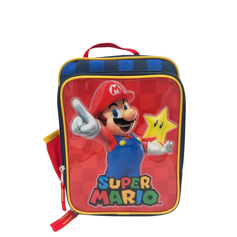 Nintendo Super Mario Kids Insulated Reusable Lunch Bag with Mesh Water Bottle Pocket and Handle | Walmart (US)