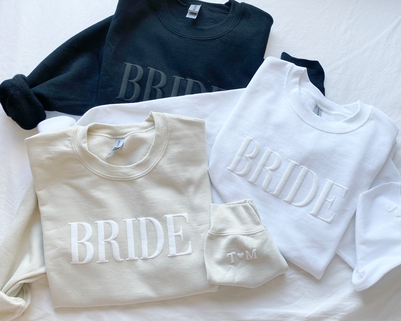 Personalized Gift for Bride, Bride Sweatshirt, Initial Heart Sleeve, Engagement Gift, Unique Brid... | Etsy (US)