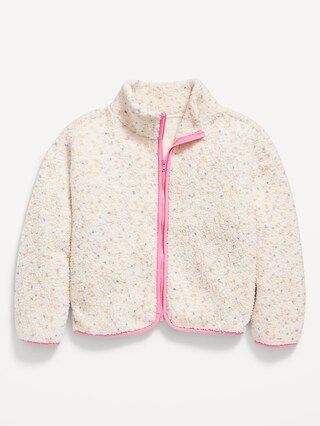 Cozy Sherpa Printed Zip-Front Jacket for Girls | Old Navy (US)