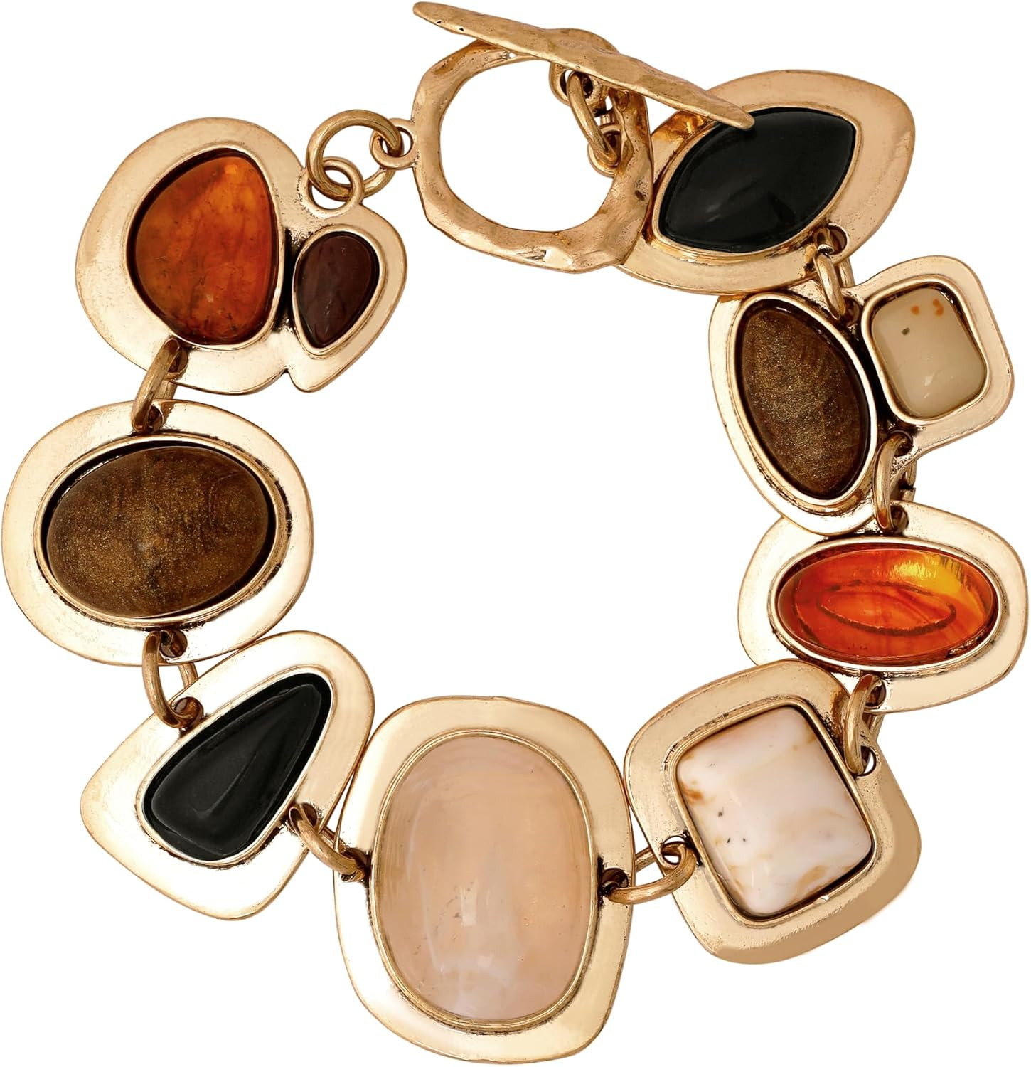 MINACHI Geometric Metal Stone Bracelets, Trendy Personality Jewelry for Women | Amazon (US)