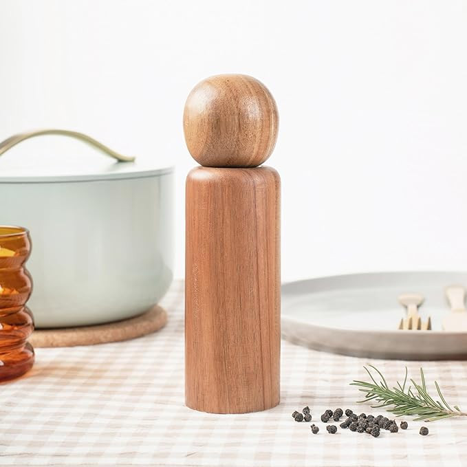 MONDAY MOOSE Manual Refillable Solid Acacia Wood Salt and Pepper Grinder Spice Mill Carbon Steel ... | Amazon (US)