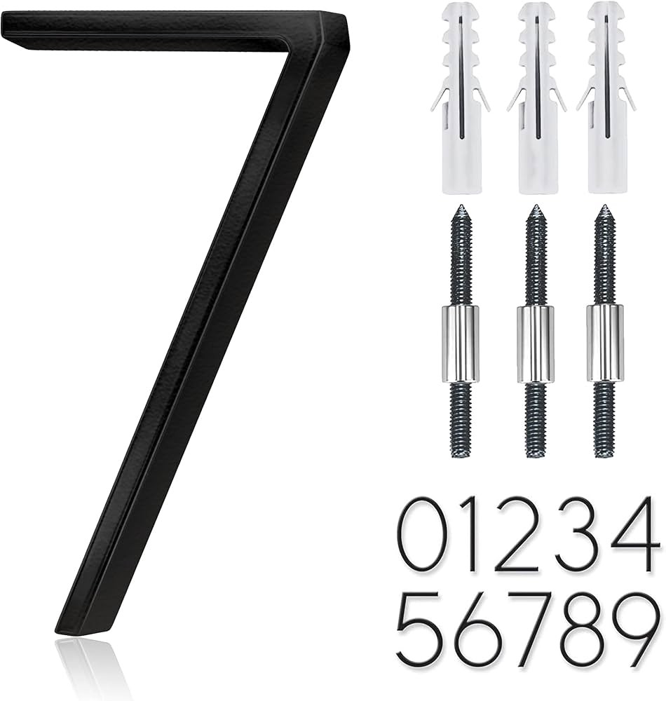 5" Stainless Steel Floating House Number, Metal Modern House Numbers, Mailbox Decor Number with N... | Amazon (US)