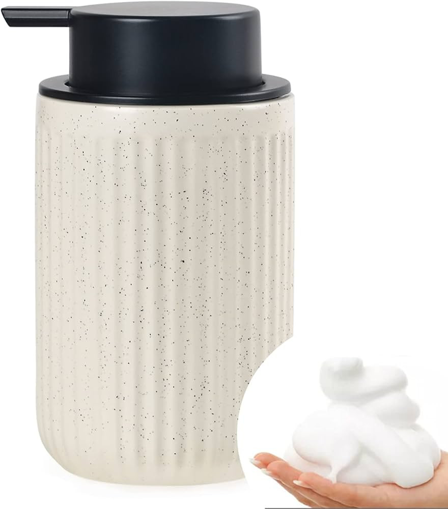 BosilunLife Foam Hand Soap Dispenser - Ceramic Foaming Soap Dispenser for Bathroom 12oz Refillabl... | Amazon (US)