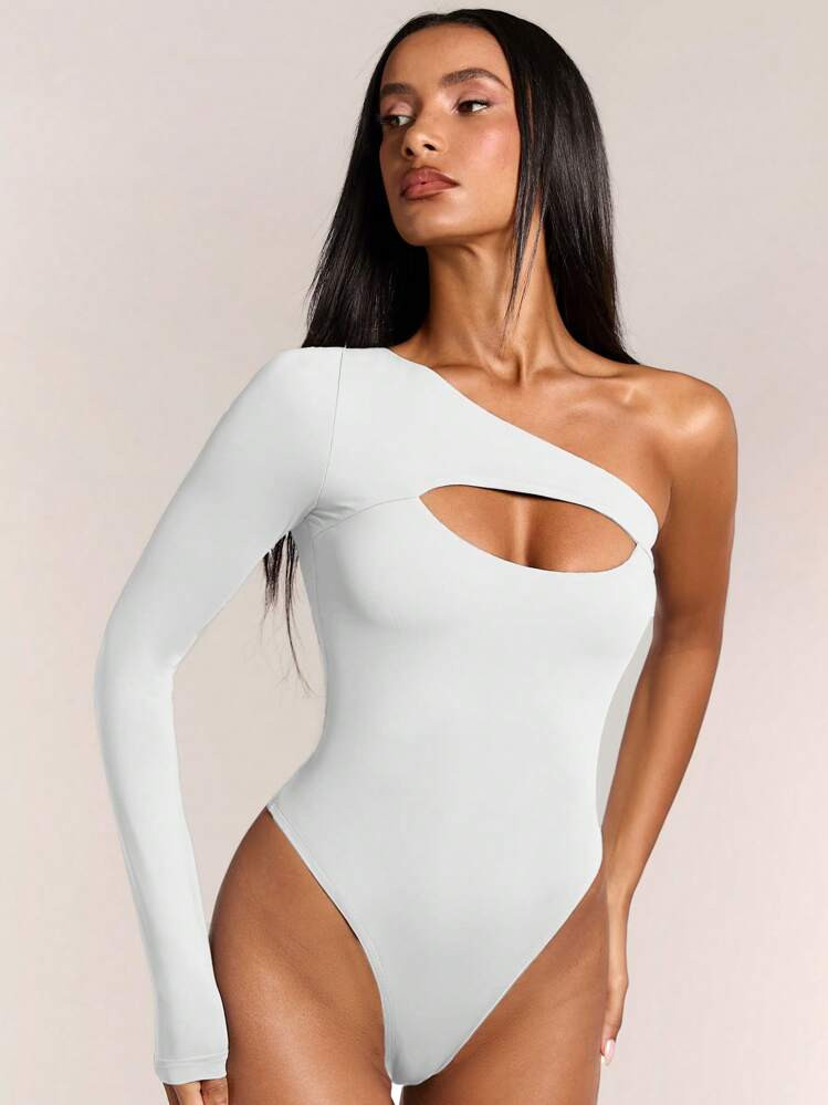 SHEIN BAE 1pc Women's Off-Shoulder Asymmetric One-Piece Swimsuits, Summer Bodysuits | SHEIN