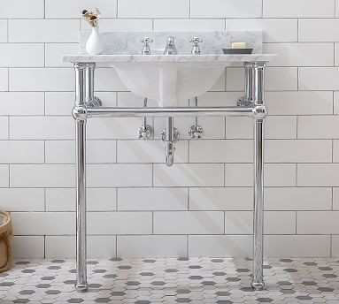 Aveline 30" Marble Top Single Sink Vanity | Pottery Barn (US)