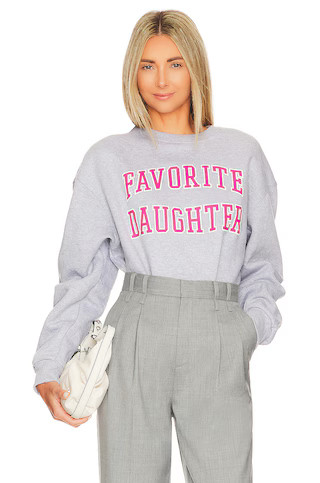 Favorite Daughter Collegiate Sweatshirt in Heather Grey from Revolve.com | Revolve Clothing (Global)