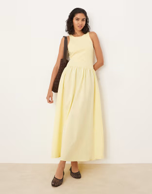 ASOS DESIGN hybrid racer maxi dress in buttermilk | ASOS | ASOS (Global)