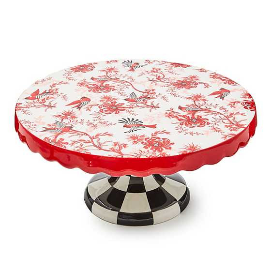 Cardinal Toile Large Pedestal Platter | MacKenzie-Childs