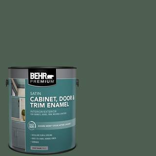 BEHR PREMIUM 1 gal. #N400-7 Vine Leaf Satin Enamel Interior/Exterior Cabinet, Door & Trim Paint | The Home Depot
