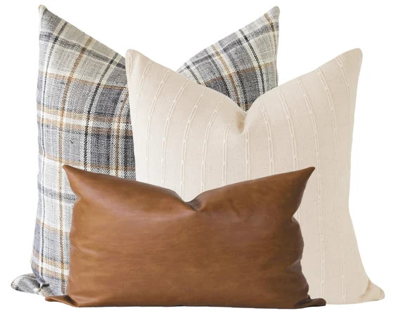 Couch Pillows Set Plaid Pillow Pillow Combination Throw - Etsy | Etsy (US)