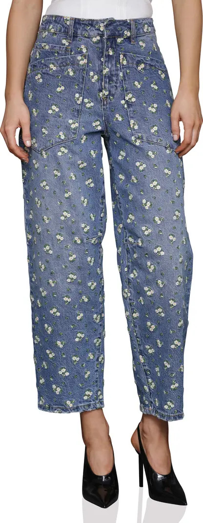 Embroidered Barrel Leg Jeans | Nordstrom