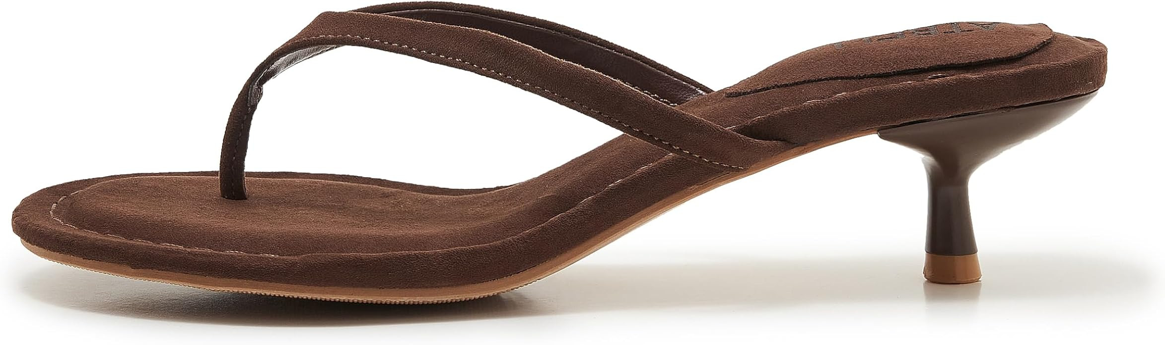 Kitten Heel Thong Sandals for Women Slip-on Low Heeled Sandal Fashion Summer Flip Flops Heels | Amazon (US)