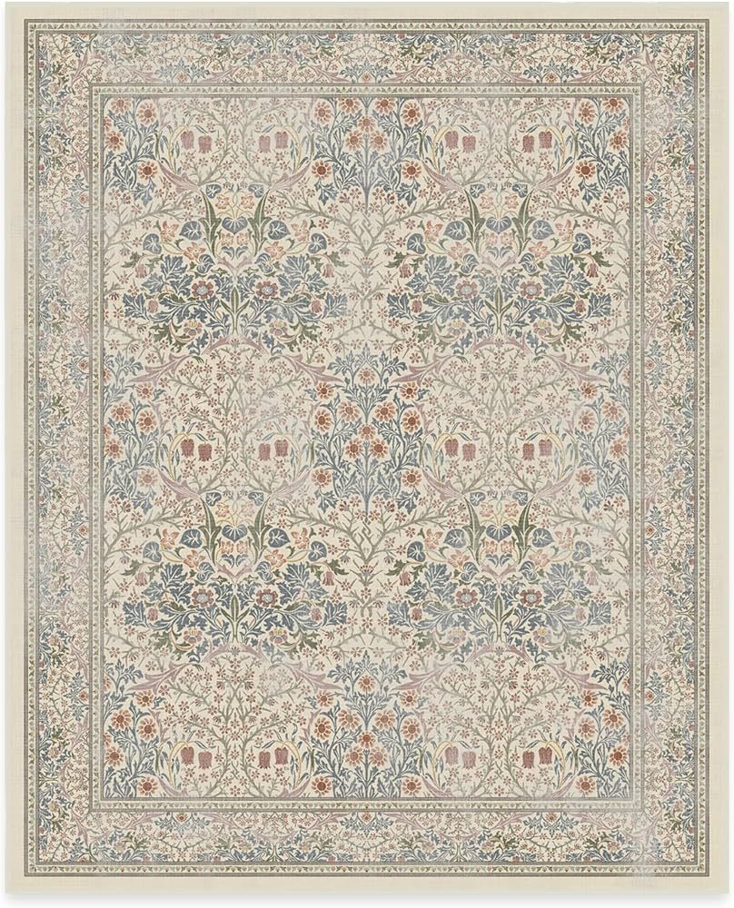 RUGGABLE x Morris & Co Washable Rug - Perfect Bohemian Area Rug for Living Room Bedroom Kitchen -... | Amazon (US)