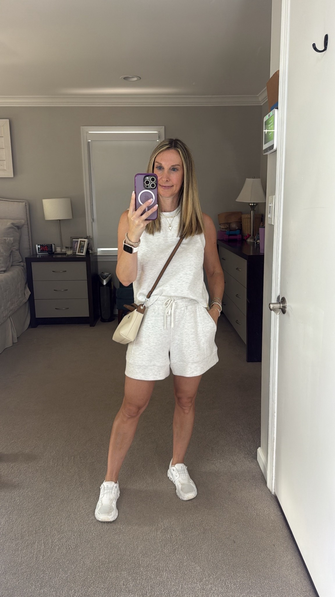 Casual Varley outfit I wore on hot day to walk around at a golf tournament 
With amazon bag

#LTKOver40