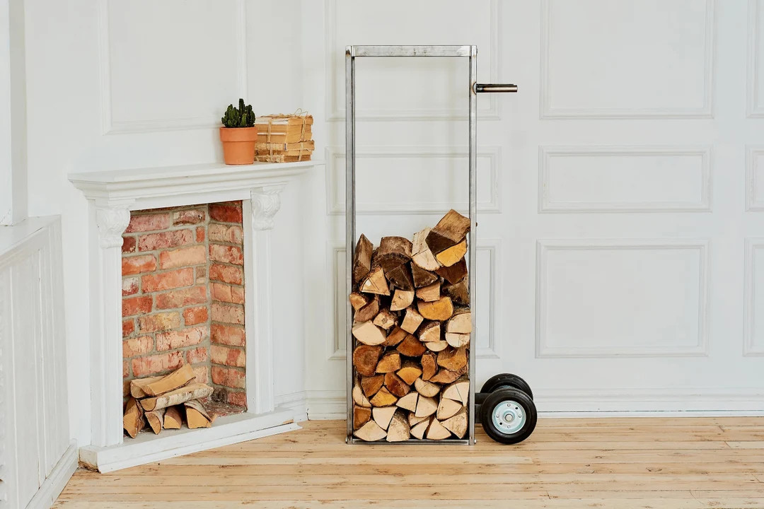 Steel Firewood Rack Minimalist Firewood Stand Steel Log Holder - Etsy | Etsy (US)